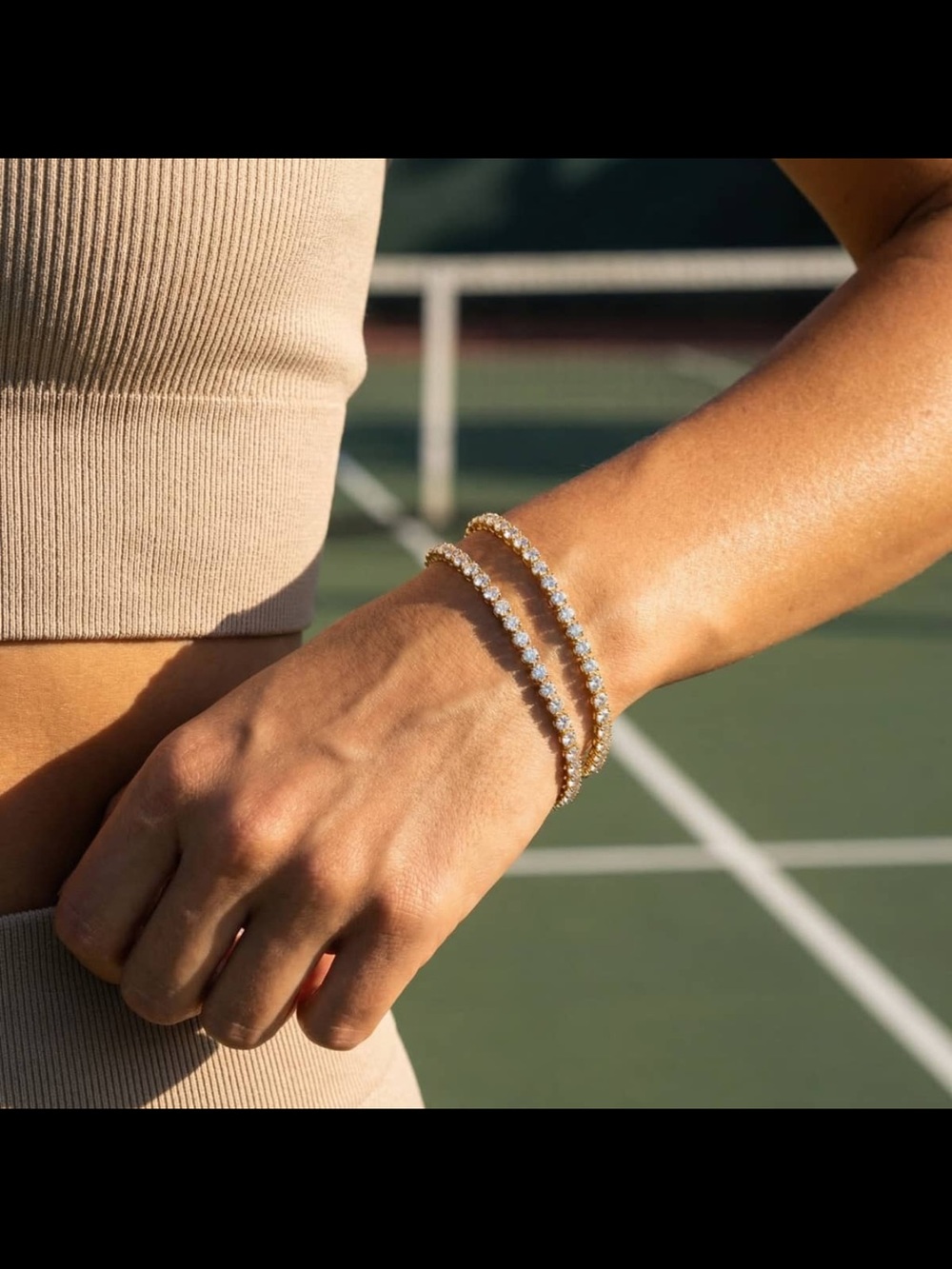 NWT NOGU 18k Gold x Crystal | Tennis Club Bracelet (18 cm) - Picture 6 of 11